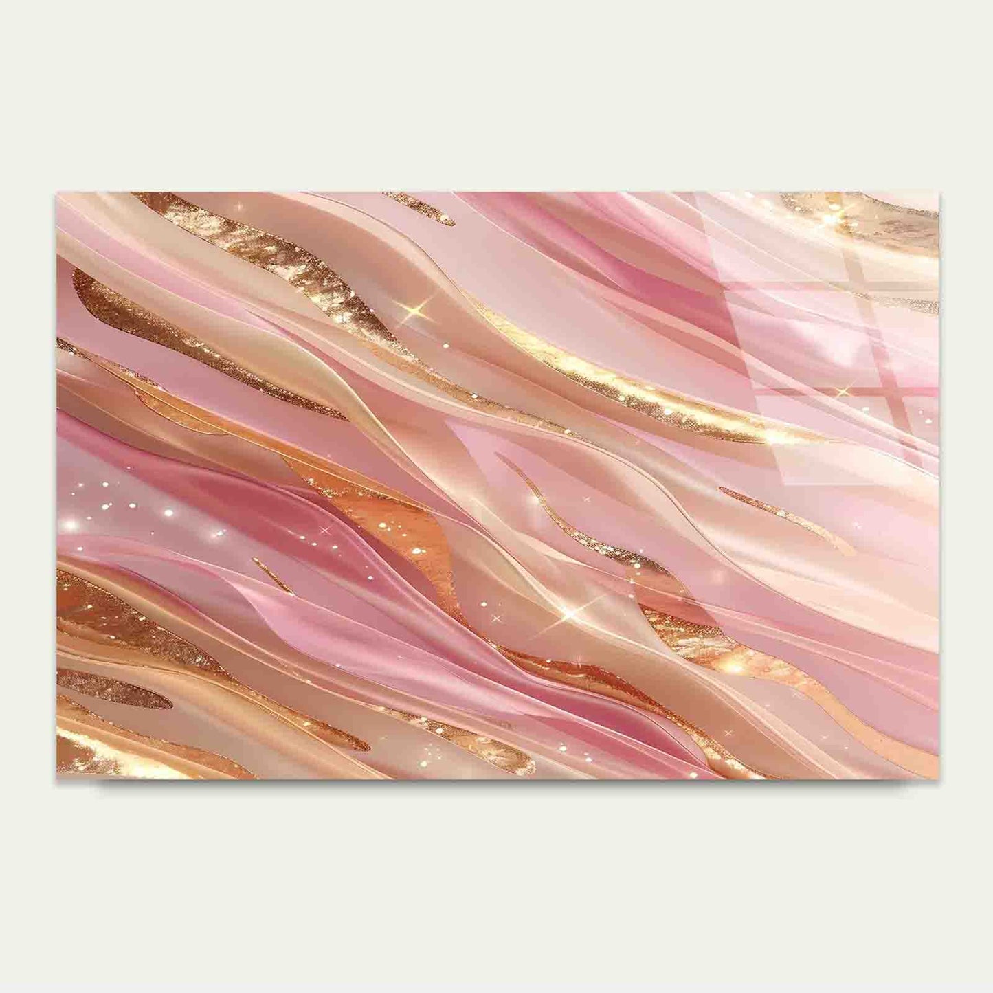 Abstract Pastel Pink Tempered Glass Printing Wall Art Australian Made Quality