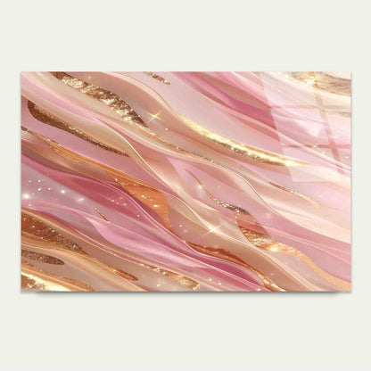 Abstract Pastel Pink Tempered Glass Printing Wall Art Australian Made Quality