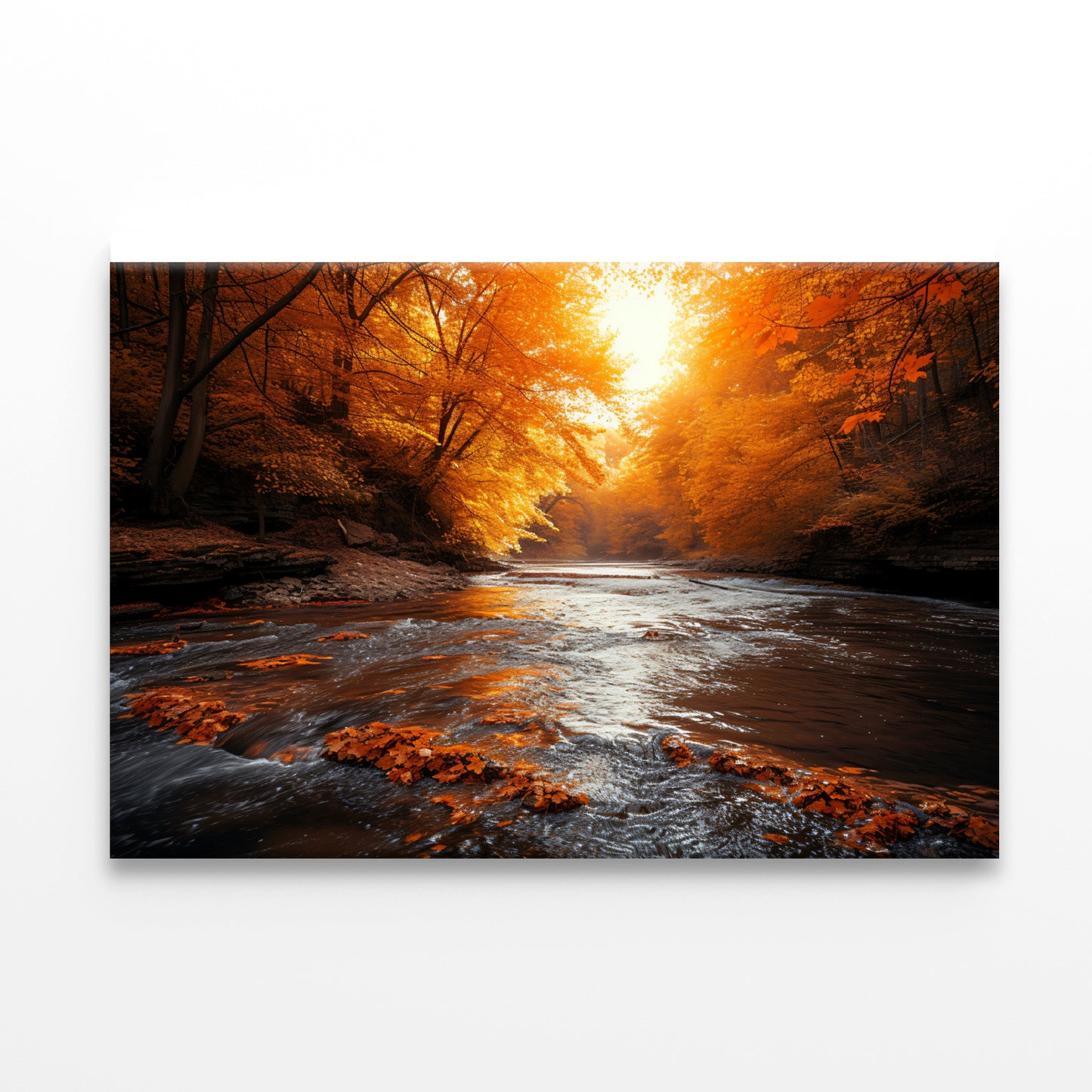 Orange autumn on The River Print 100% Australian Made - Bella Home Decor