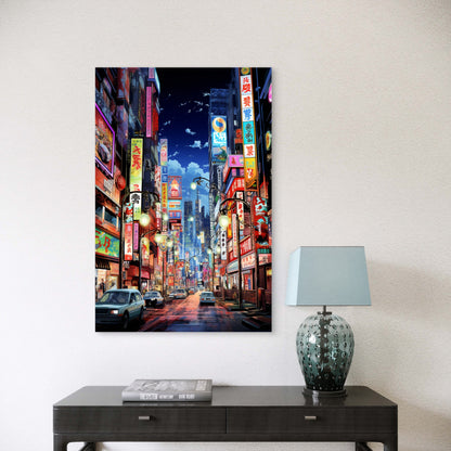 Cityscape Anime Urban Area Art 40x60cm Metal Print Ready to Hang