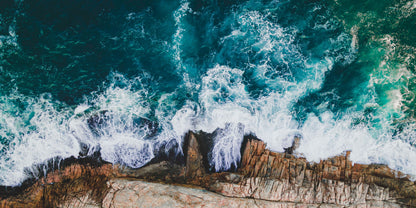 Rocky Ocean Coastline Waves Australia Wall Art Canvas Office Home Room Framed 120x60cm