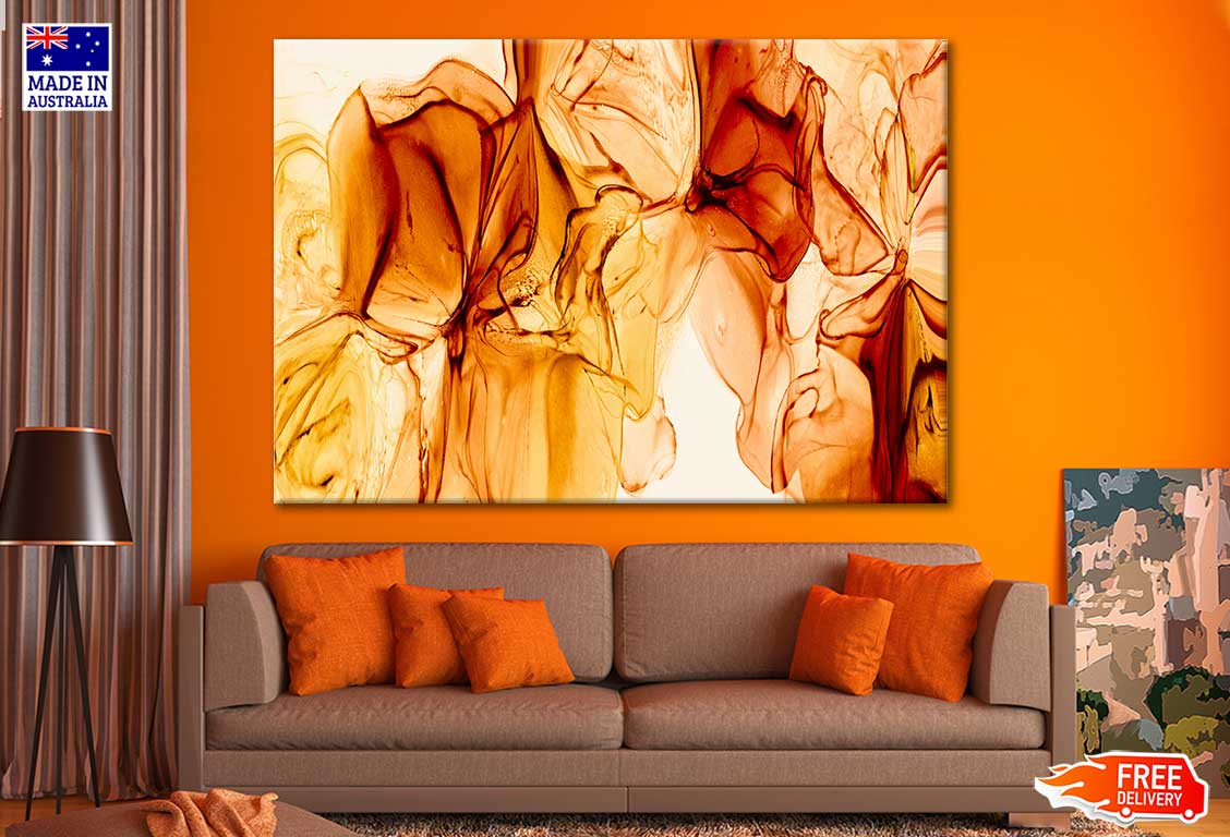 Abstract Orange Alcohol Ink Print 100% Australian Made