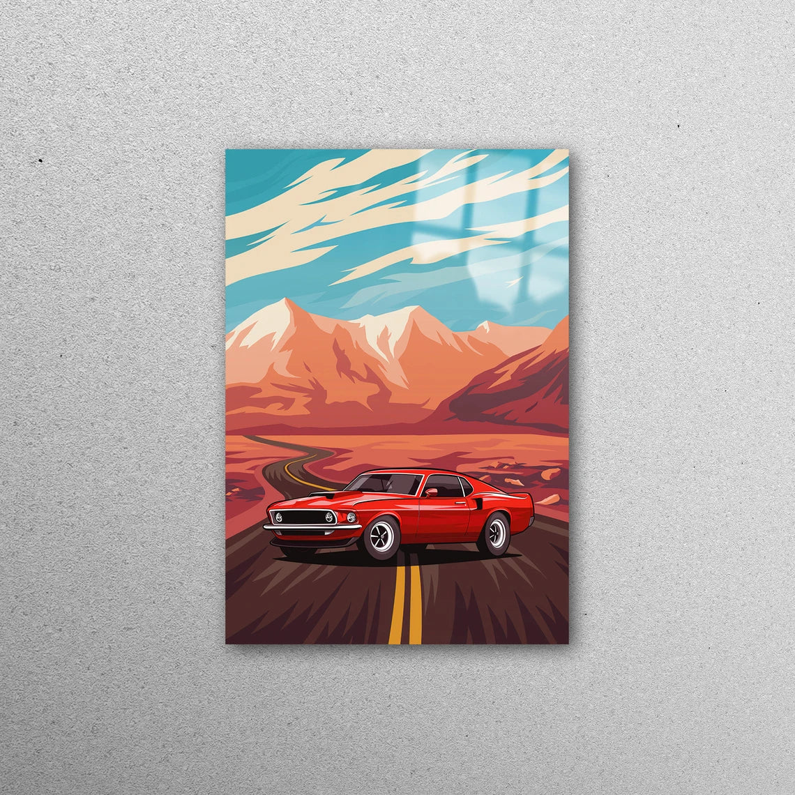 Retro American Muscle Car Acrylic Glass Print Tempered Glass Wall Art 100% Made in Australia Ready to Hang