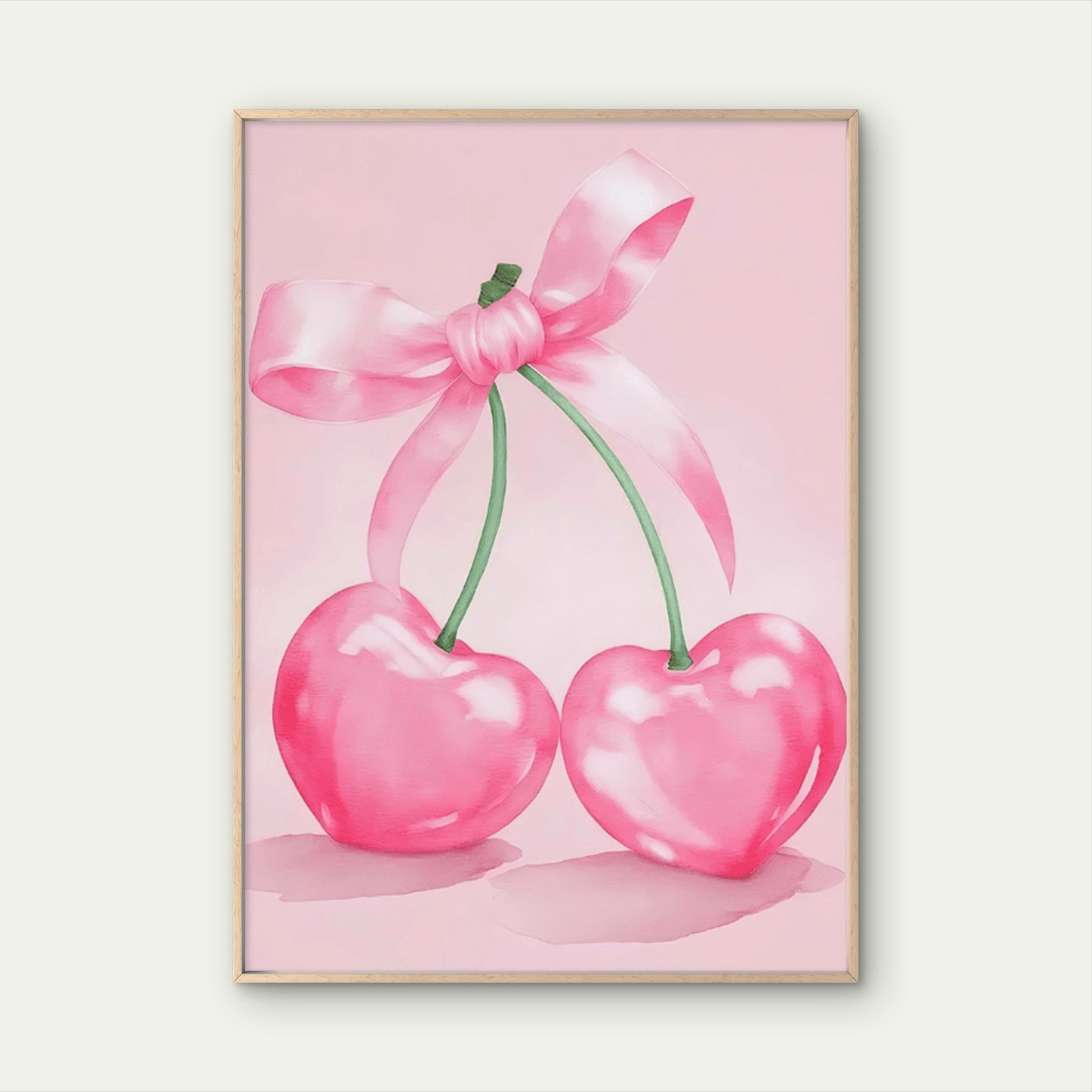 Trendy Pink Cherry Painting Fashion Home Decor Premium Quality Poster Print Choose Your Sizes - Bella Home Decor