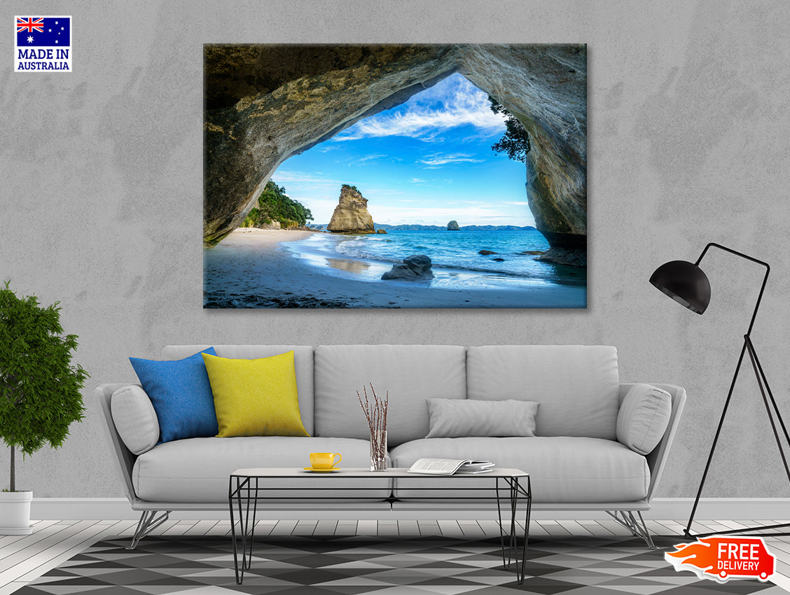 Cathedral Cove Beach New Zealand Print 100% Australian Made - Bella Home Decor