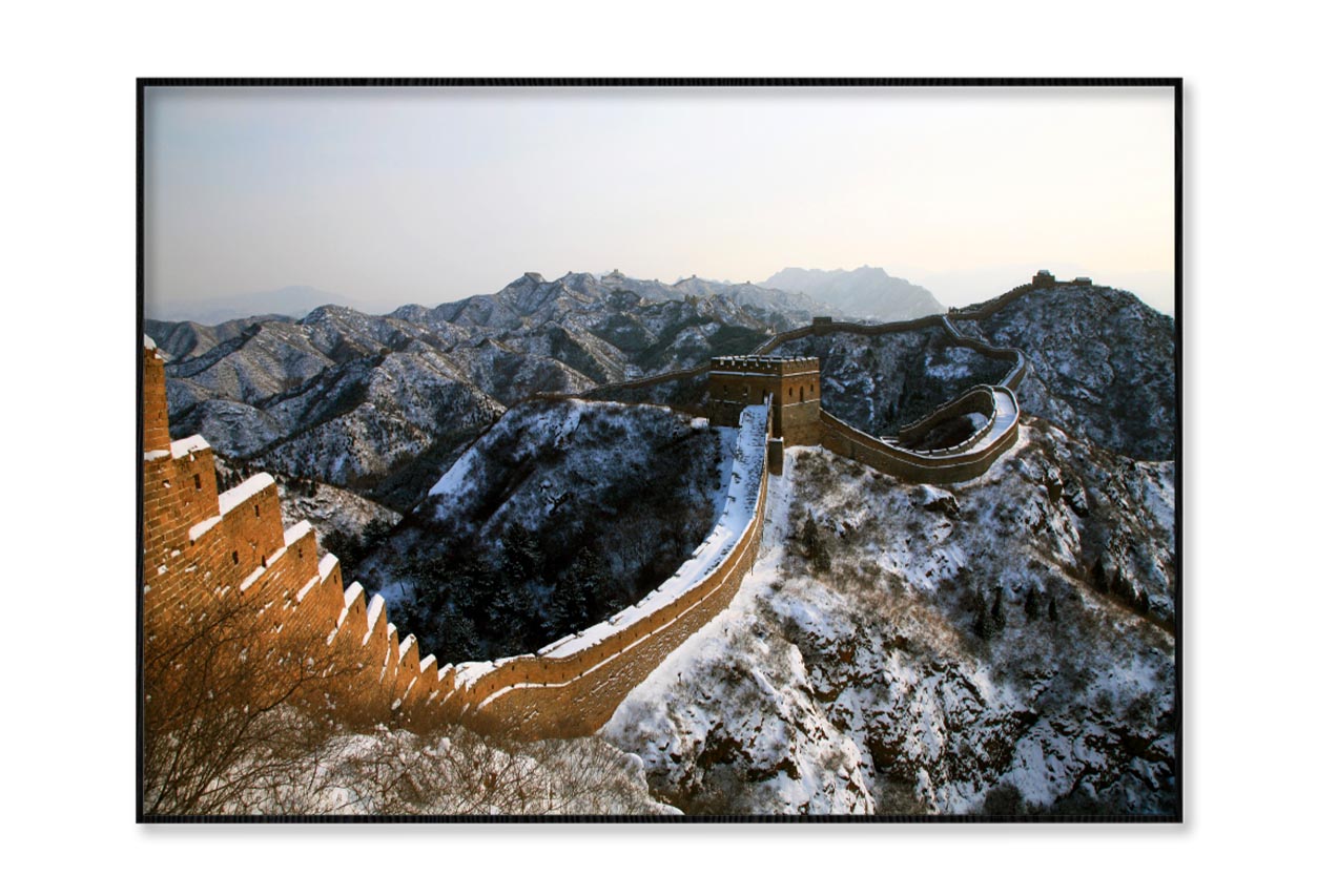 View Of the Great Wall of China in The Snow Home Decor Premium Quality Poster Print Choose Your Sizes