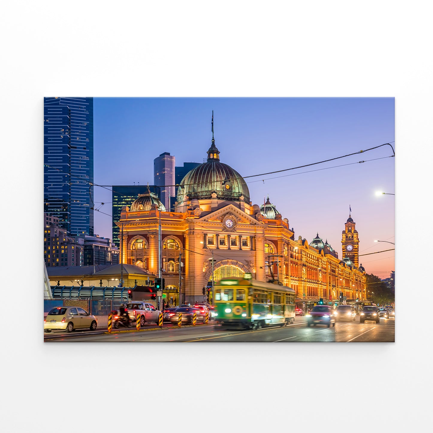Flinders Street Station Melbourne Tram Sunset Wall Art Decor 100% Australian Made