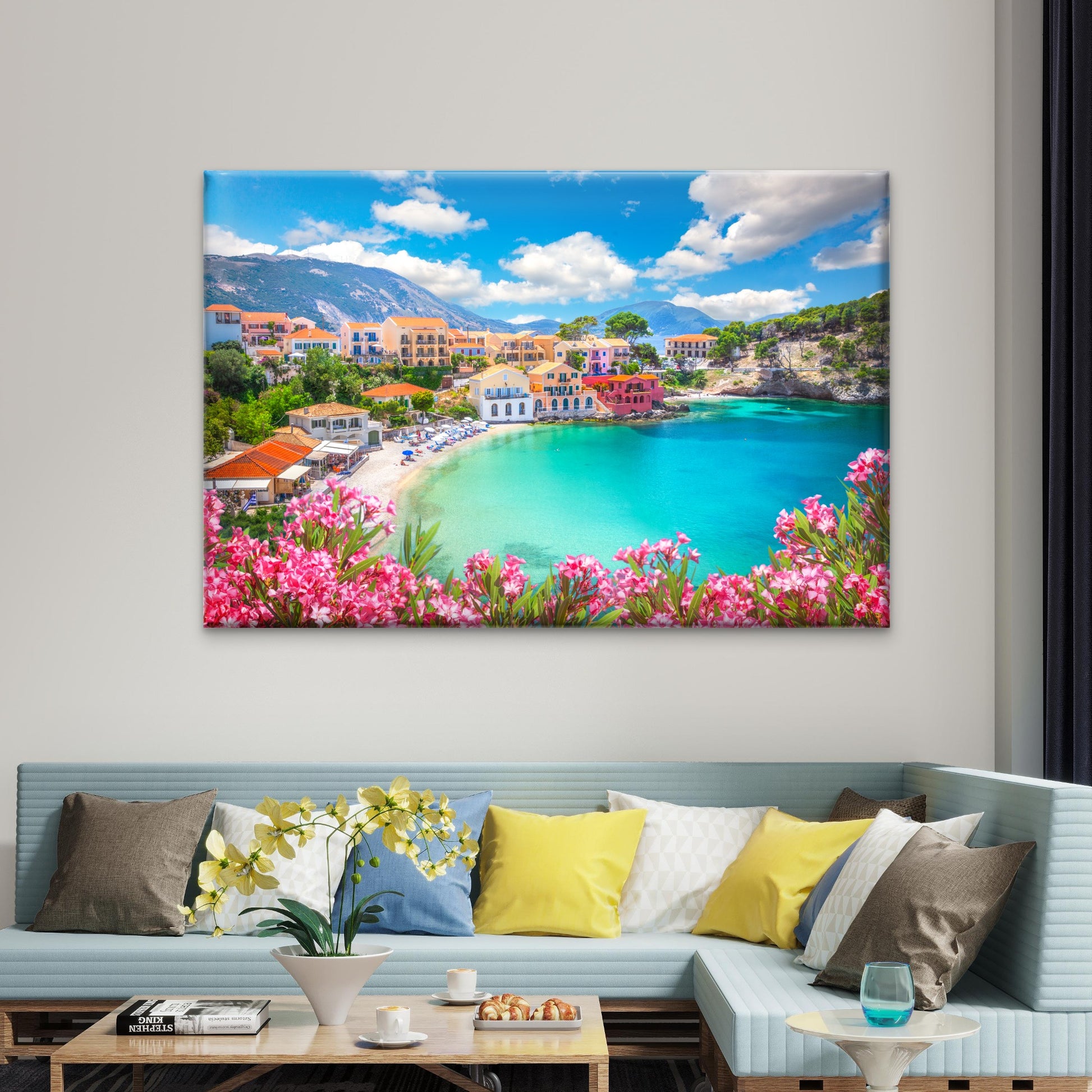 Coastal Village Of Assos in Greece Wall Art Decor 100% Australian Made - Bella Home Decor