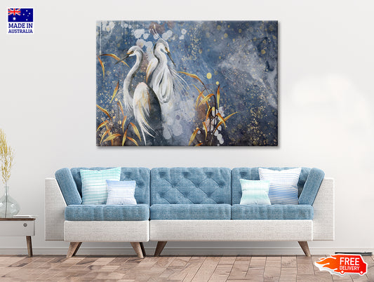 Painting Of a Group of Aquatic Birds Print 100% Australian Made - Bella Home Decor