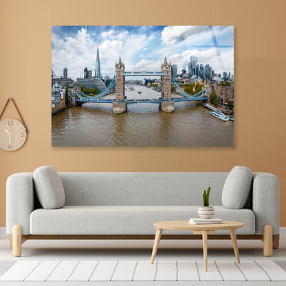 Tower Bridge in Thames River UK Acrylic Glass Print Tempered Glass Wall Art 100% Made in Australia Ready to Hang