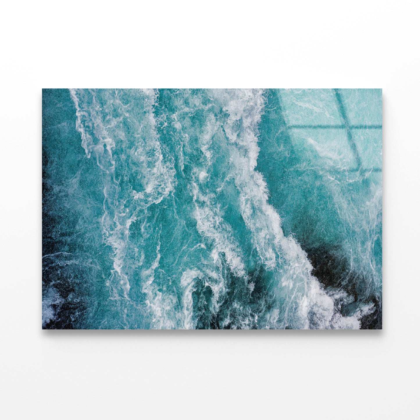 Close-Up of a Wave in the Ocean Acrylic Glass Print Tempered Glass Wall Art 100% Made in Australia Ready to Hang - Bella Home Decor