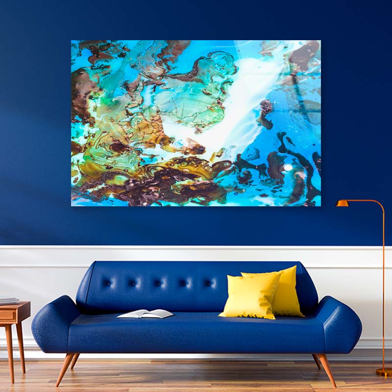 Colorful Textured Marble Acrylic Glass Print Tempered Glass Wall Art 100% Made in Australia Ready to Hang