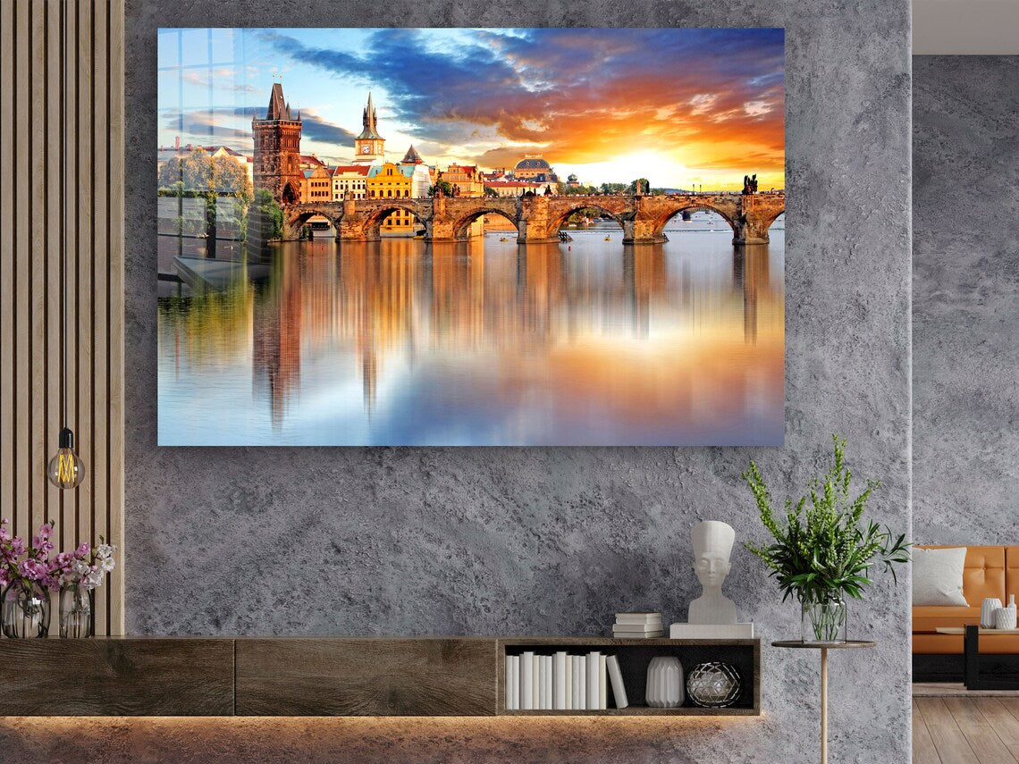 Bridge & City Sunset UV Direct Aluminum Print Australian Made Quality