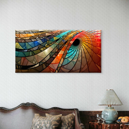 Geometric Vibrant Wave Wall Art Canvas Office Home Room Framed 120x60cm - Bella Home Decor