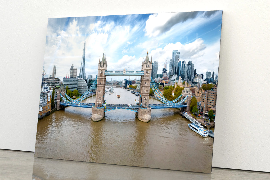 Tower Bridge in Thames River UK Acrylic Glass Print Tempered Glass Wall Art 100% Made in Australia Ready to Hang