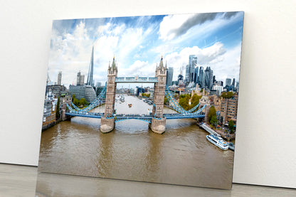 Tower Bridge in Thames River UK Acrylic Glass Print Tempered Glass Wall Art 100% Made in Australia Ready to Hang