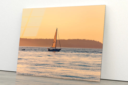 Boat on Seashore View Acrylic Glass Print Tempered Glass Wall Art 100% Made in Australia Ready to Hang
