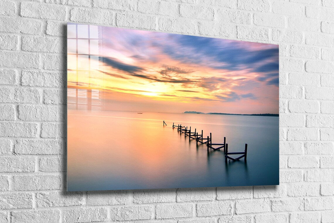 Seashore Pier Wreck UV Direct Aluminum Print Australian Made Quality