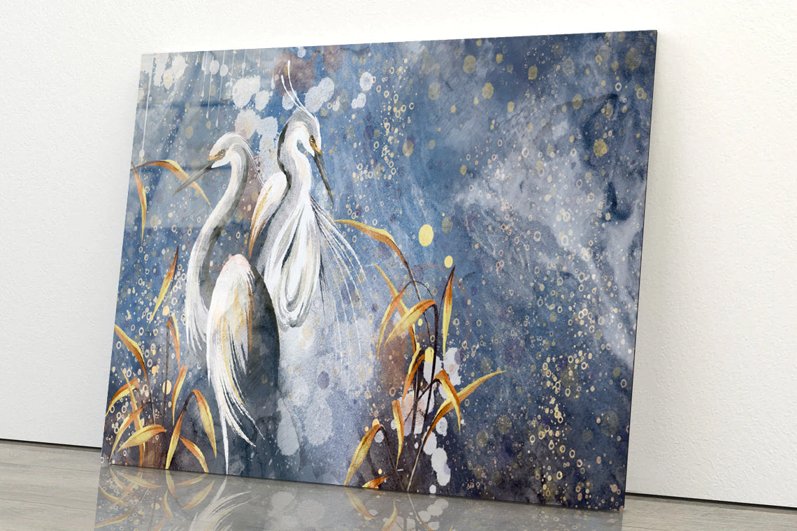 Painting Of a Group of Aquatic Birds Acrylic Glass Print Tempered Glass Wall Art 100% Made in Australia Ready to Hang - Bella Home Decor