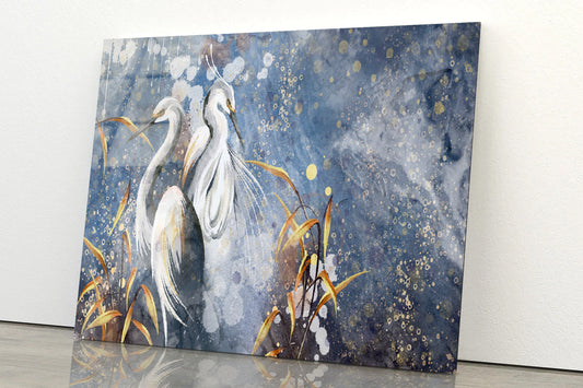 Painting Of a Group of Aquatic Birds Acrylic Glass Print Tempered Glass Wall Art 100% Made in Australia Ready to Hang - Bella Home Decor