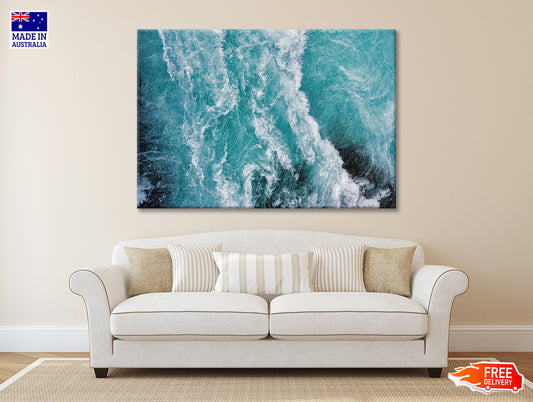 Close-Up of a Wave in the Ocean Print 100% Australian Made - Bella Home Decor