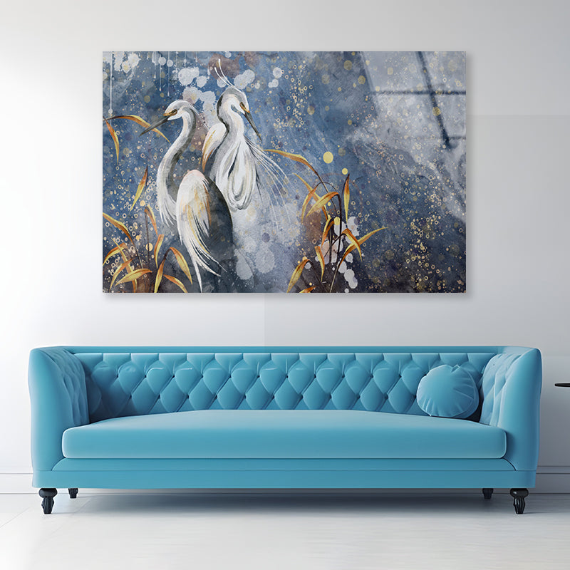 Painting Of a Group of Aquatic Birds Acrylic Glass Print Tempered Glass Wall Art 100% Made in Australia Ready to Hang - Bella Home Decor