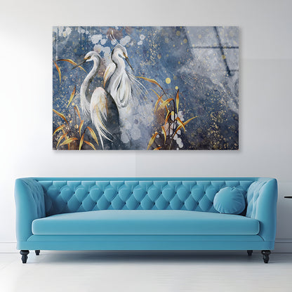 Painting Of a Group of Aquatic Birds Acrylic Glass Print Tempered Glass Wall Art 100% Made in Australia Ready to Hang - Bella Home Decor