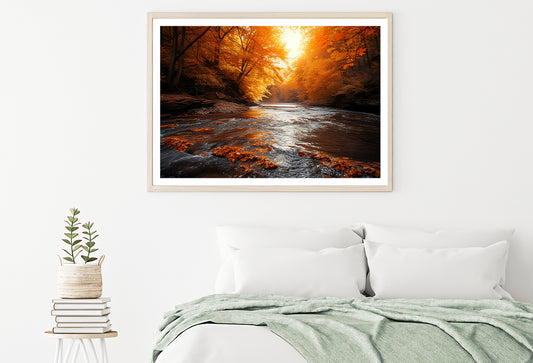 Orange autumn on The River Home Decor Premium Quality Poster Print Choose Your Sizes