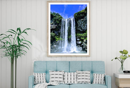 Rocky Mountain & Jeju Waterfall Home Decor Premium Quality Poster Print Choose Your Sizes