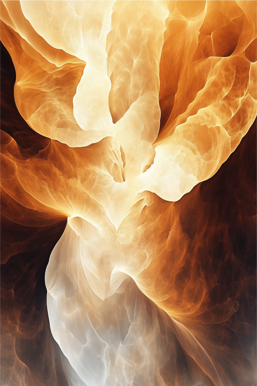 Gold Fluid Motion Abstract Smoke Art 60x90cm Metal Print Ready to Hang