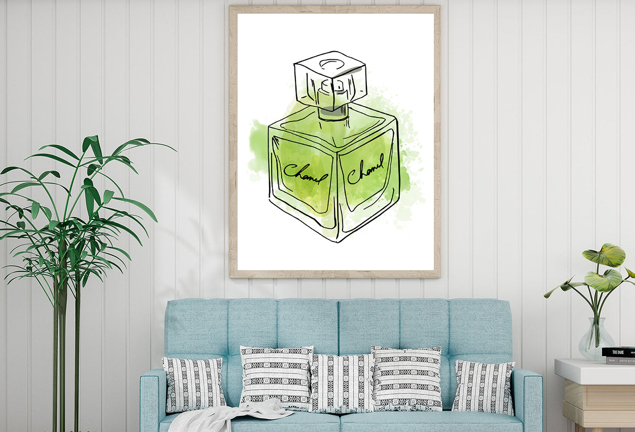 Green Splash & Perfume Bottle Print 100% Australian Made