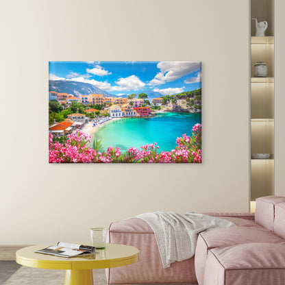 Coastal Village Of Assos in Greece Wall Art Decor 100% Australian Made - Bella Home Decor