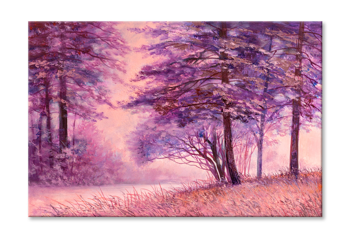 Morning With Trees Oil Painting Wall Art Limited Edition High Quality Print Stretched Canvas None