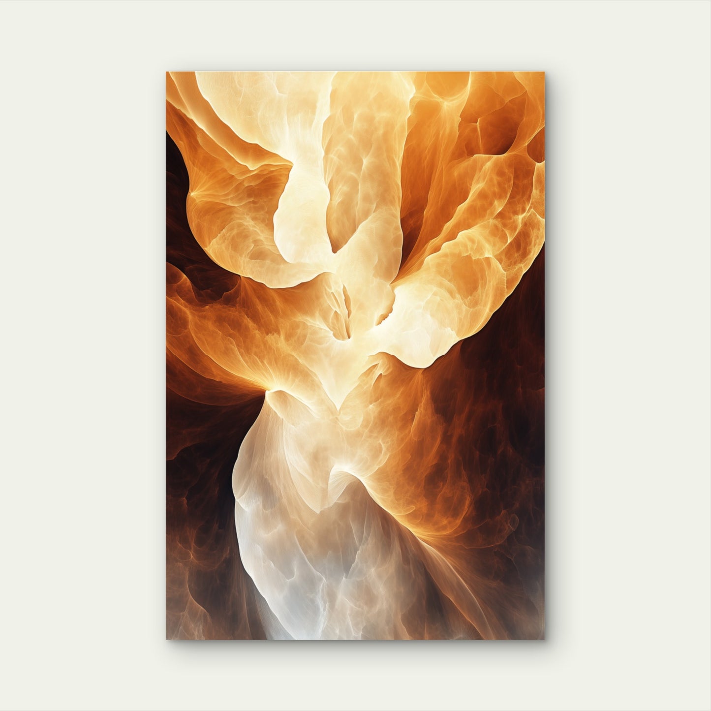 Gold Fluid Motion Abstract Smoke Art 60x90cm Metal Print Ready to Hang
