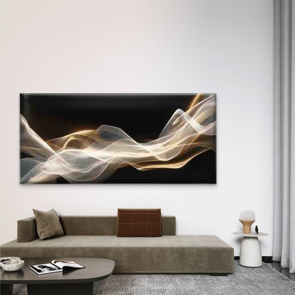 Abstract Flowing Waves Wall Art Canvas Office Home Room Framed 120x60cm