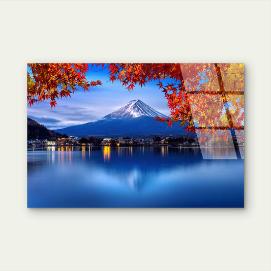 Mount Fuji Lake Kawaguchi Autumn Acrylic Glass Printing Wall Art Australian Made Quality