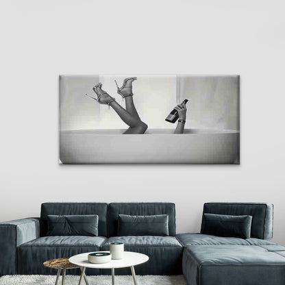 Black And White High Heels Wall Art Canvas Office Home Room Framed 120x60cm