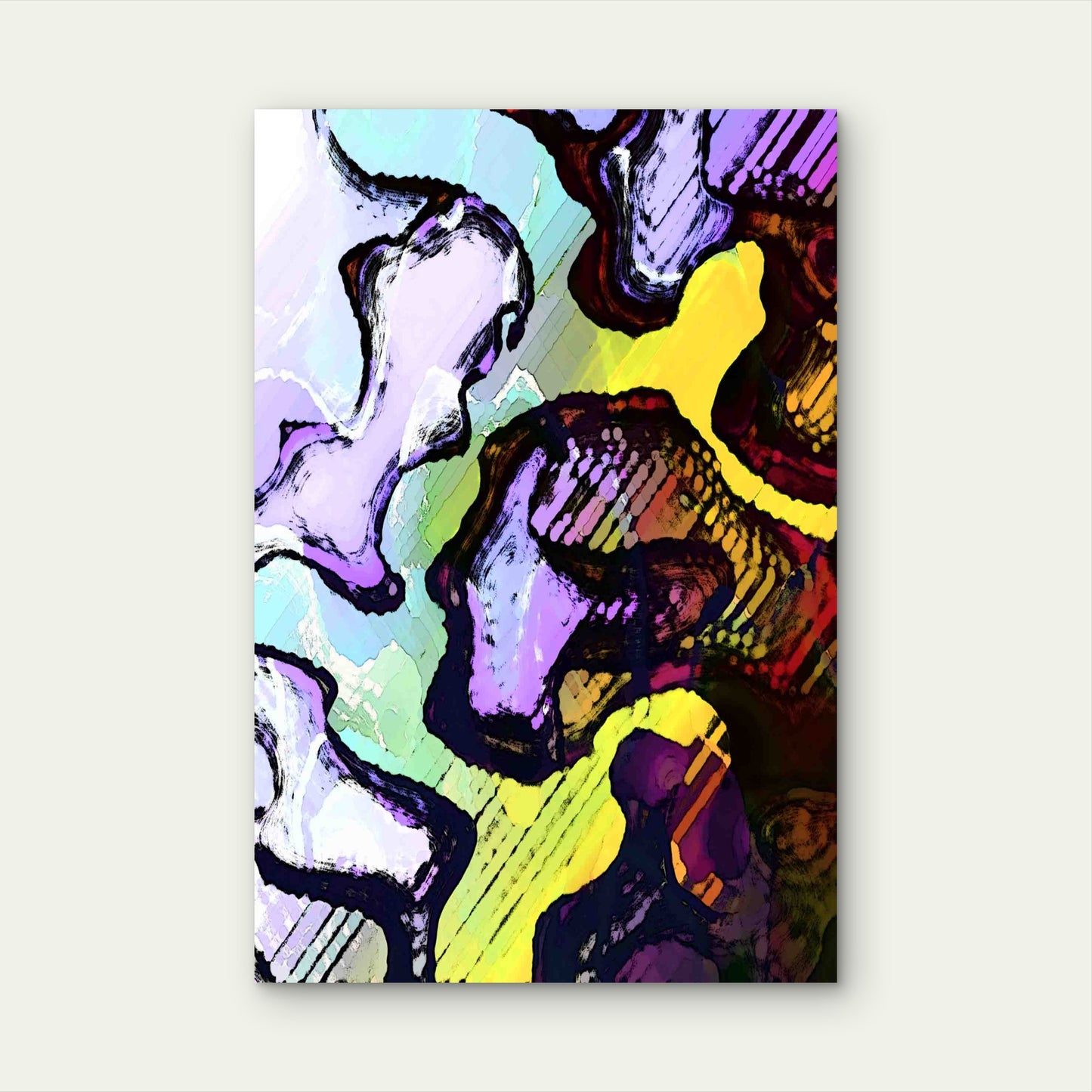 Whispers in Abstract Lavender 60x90cm Metal Print Ready to Hang - Bella Home Decor