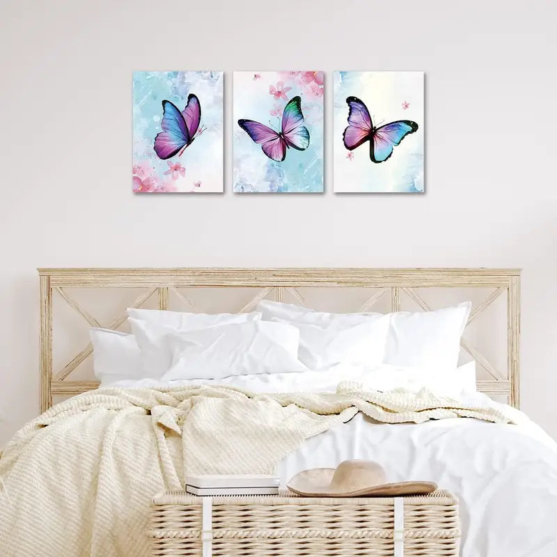 3pcs Butterfly Fantasy Girls Metal Print Ready to Hang Art - Bella Home Decor