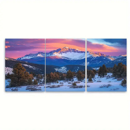 3pcs Rocky Mountain Colorado Landscape Wall Art Set Canvas Framed 50x70cm - High Quality Print 100% Australian Made Wall Canvas Ready to Hang