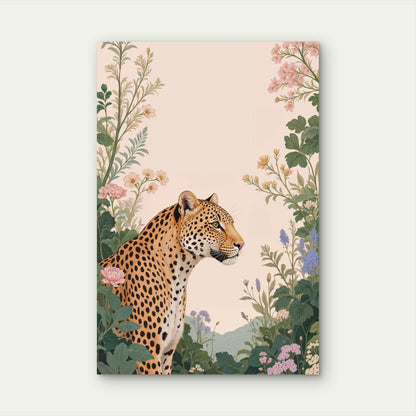 Artistic Pastel Animal leopard Portrait Illustration 40x60cm Metal Print Ready to Hang
