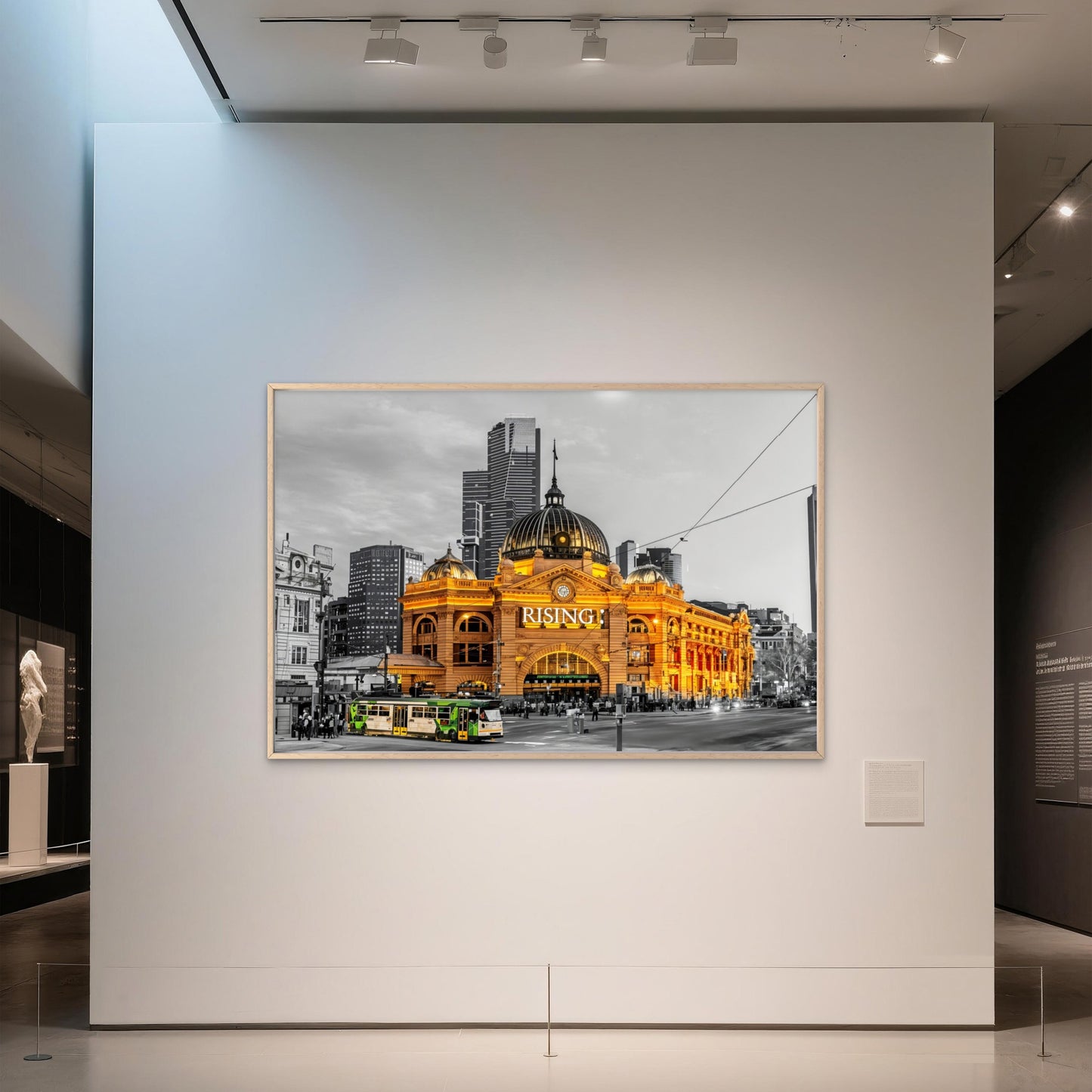 Melbourne Street Light Black and White City Wall Art Decor 100% Australian Made