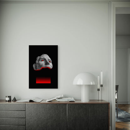 Antique Sculpture Human Face Surreal Collage 60x90cm Metal Print Ready to Hang