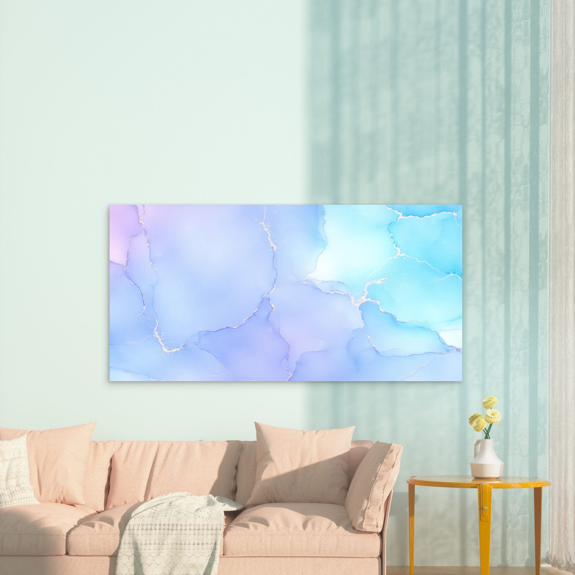 Lavender Tides Gilded Ripples Wall Art Canvas Office Home Room Framed 120x60cm - Bella Home Decor