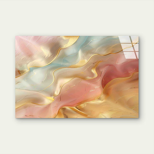Abstract Pastel Agate Tempered Glass Printing Wall Art Australian Made Quality