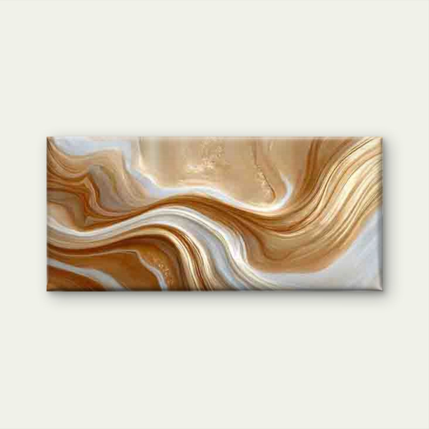 Creamy Swirls Shimmering Wall Art Canvas Office Home Room Framed 120x60cm