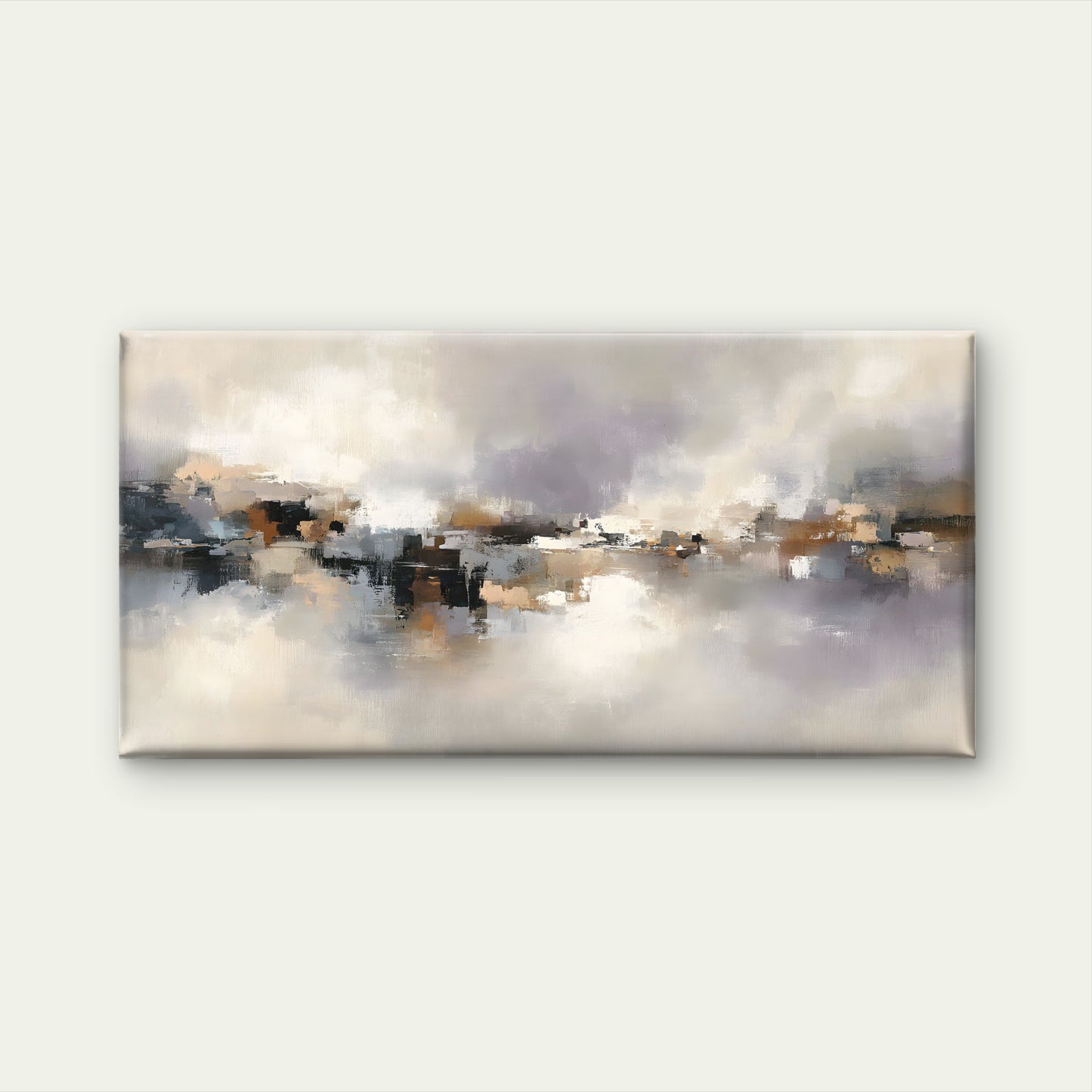 Modern Neutral Abstract Wall Art Canvas Office Home Room Framed 120x60cm