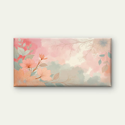 Serene Pink Botanical Blossom Wall Art Canvas Office Home Room Framed 120x60cm - Bella Home Decor