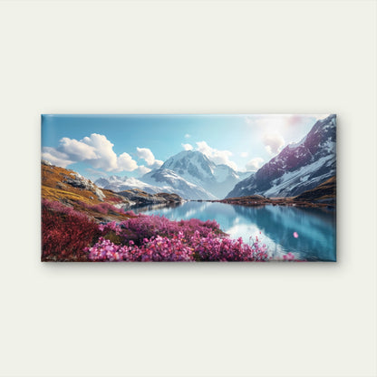 Mountains Reflecting In Water Wall Art Canvas Office Home Room Framed 120x60cm