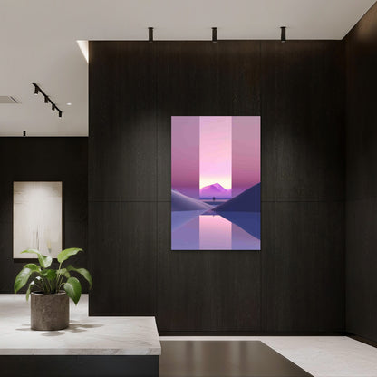Mystical Landscape With Purple Tones 60x90cm Metal Print Ready to Hang